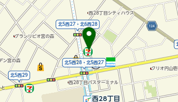 ChargeSPOT セブン-イレブン 札幌西28丁目駅前店の地図画像