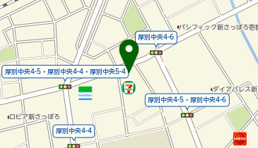 ChargeSPOT セブン-イレブン 札幌厚別中央4条店の地図画像