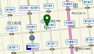 ChargeSPOT セブン-イレブン 帯広西1条店の地図画像