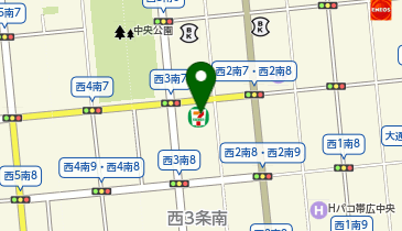 ChargeSPOT セブン-イレブン 帯広西3条店の地図画像
