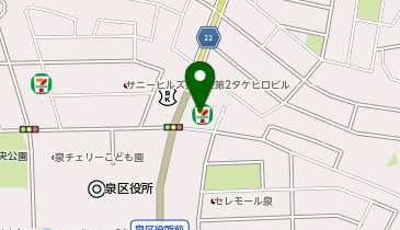 ChargeSPOT セブン-イレブン 仙台泉区役所前店の地図画像