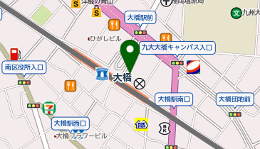 ChargeSPOT セブン-イレブン 福岡大橋駅東口店の地図画像