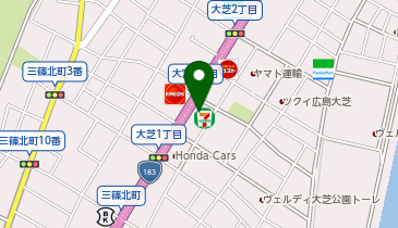 ChargeSPOT セブン-イレブン 広島大芝1丁目店の地図画像