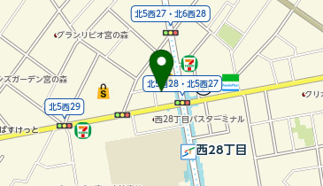 ChargeSPOT ローソン 札幌北5条西二十八丁目店の地図画像