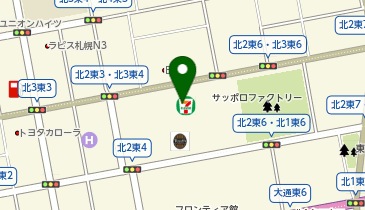 ChargeSPOT セブン-イレブン 北海道STサッポロファクトリー店の地図画像