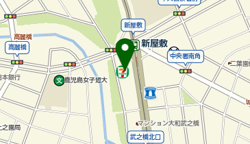 CHARGESPOT(チャージスポット)セブン-イレブン 鹿児島新屋敷町店の地図画像