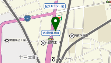 ジャパン 十三店の地図画像