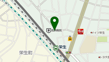 名鉄協商 カリテコバイク 名鉄病院の地図画像