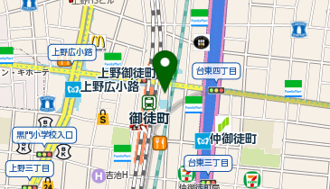 洋服の青山 上野御徒町店の地図画像