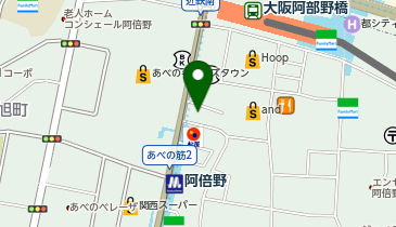 洋服の青山 あべの店の地図画像
