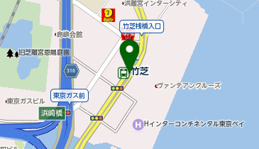 充レン ゆりかもめ竹芝駅 改札外 改札付近の地図画像