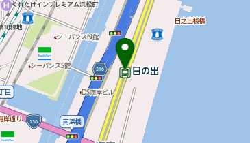 充レン ゆりかもめ日の出駅 改札外 改札付近の地図画像