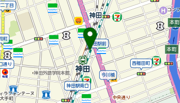 充レン JR東日本 神田駅 改札外 東口付近 自動販売機横(下)の地図画像