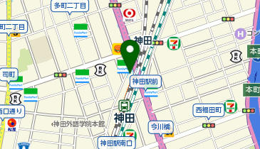 充レン JR東日本 神田駅 改札外 北口銀座線方面階段付近 自動販売機横(上)の地図画像