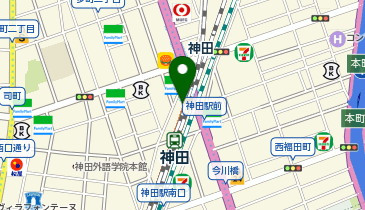 充レン JR東日本 神田駅 改札外 北口銀座線方面階段付近 自動販売機横(下)の地図画像