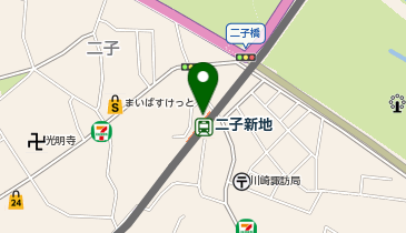 充レン 東急電鉄 二子新地駅 改札内 AED横の地図画像