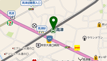 充レン 東急電鉄 高津駅 改札内 エレベーター付近の地図画像