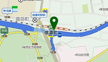 充レン JR東日本 信濃町駅 改札外 JR信濃町ビル入口前 自動販売機横(下)の地図画像