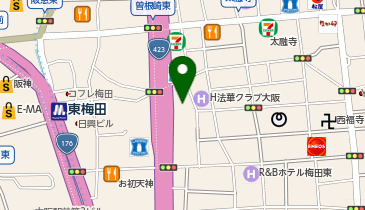 充レン 123+N大阪本店 カウンター付近の地図画像