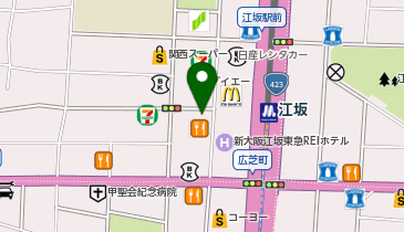 充レン 123江坂店 カウンター付近の地図画像