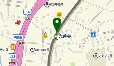 充レン 京阪電車 光善寺駅 改札内 改札前(上)の地図画像