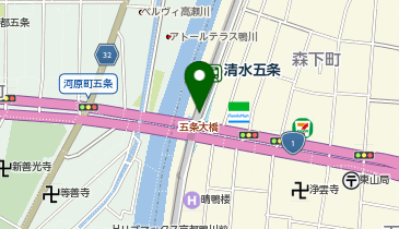 充レン 京阪電車 清水五条駅 改札口内自販機コーナー横(上)の地図画像