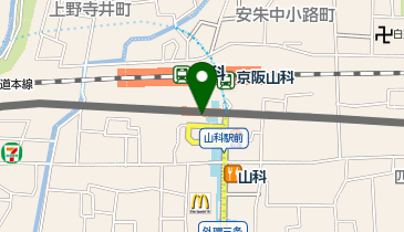 充レン 京阪電車 京阪山科駅 三条京阪・太秦天神川方面ホーム(上)の地図画像