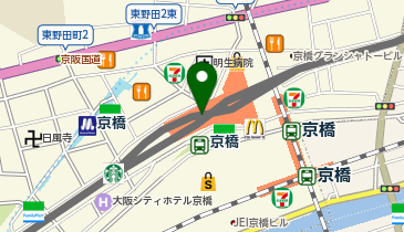 充レン 京阪電車 京橋駅 改札内3階コンコース もより市前(上)の地図画像