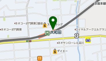 充レン 京阪電車 大和田駅 改札口外前(上)の地図画像