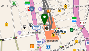 充レン 阪急三番街 北館地下2階 UMEDA FOOD HALL 喫煙所付近(上)の地図画像