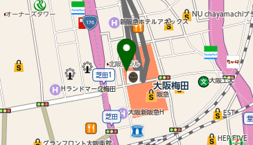 充レン 阪急三番街 北館地下2階 UMEDA FOOD HALL 喫煙所付近(下)の地図画像