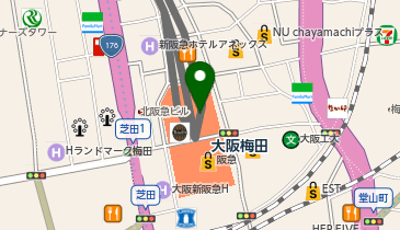 充レン 阪急三番街 北館地下1階 ふれあい広場付近(下)の地図画像