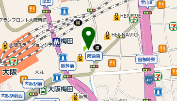 充レン 阪急32番街(阪急グランドビル 28階 南側共用部)の地図画像