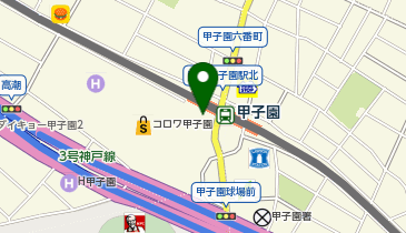 充レン 阪神電車 甲子園駅 西口改札外 コインロッカー内(上)の地図画像
