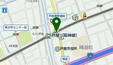 充レン 阪神電車 芦屋駅 東改札口外 公衆電話横の地図画像