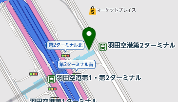 充レン 京急羽田空港第1・第2ターミナル駅 改札外 第2旅客ターミナル口 B1階コインロッカー横の地図画像
