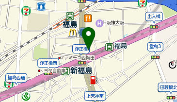 充レン 阪神電車 福島駅 西改札口外 自動販売機付近の地図画像