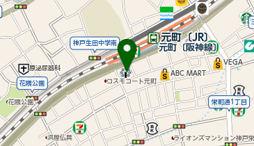 充レン 阪神電車 元町駅 西改札外 公衆電話横の地図画像