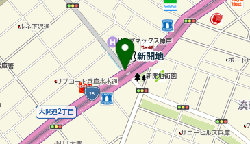 充レン 神戸高速線 新開地駅 西改札口内 公衆電話横の地図画像