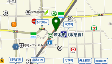 充レン 阪急電鉄 茨木市駅 北改札口外 公衆電話横(上)の地図画像