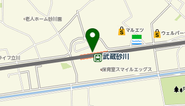 充レン 西武鉄道 武蔵砂川駅 改札内 自販機横の地図画像