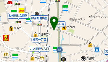 充レン MIYASHITA PARK South 3F FoodHall前 案内板横(右上)の地図画像
