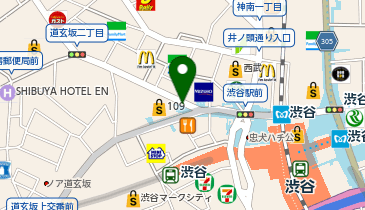 充レン 東急電鉄 渋谷駅 改札外 B2F A2出口付近路線図付近(上)の地図画像