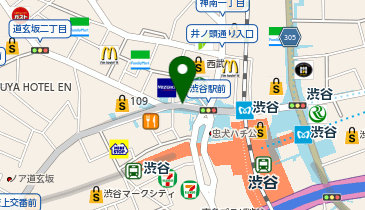 充レン 東急電鉄 渋谷駅 改札外 B2F 道玄坂改札 A3出口付近(左上)の地図画像