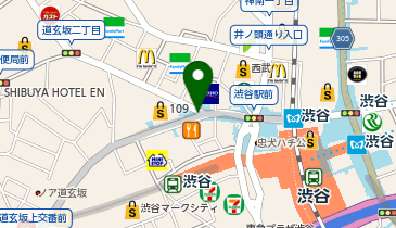 充レン 東急電鉄 渋谷駅 改札外 B1F 渋谷ちかみち総合インフォメーション付近(上)の地図画像
