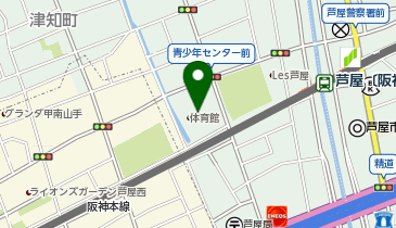 充レン 芦屋市立体育館・青少年センター入口付近の地図画像