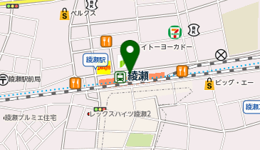 充レン 東急ストア 綾瀬店 コーヒーショップ側 化粧室前の地図画像