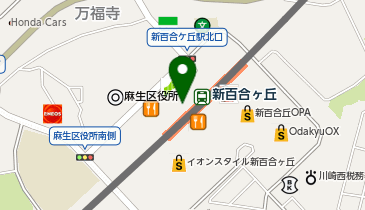 充レン 小田急電鉄 新百合ヶ丘駅 中央西口改札内 改札階 3.4番線-5.6番線階段付近(左)の地図画像