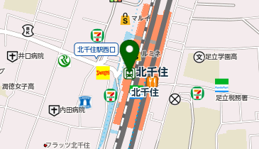 充レン つくばエクスプレス 北千住駅 改札内 北改札付近 AED横(上)の地図画像