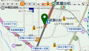 充レン 東急ストア 武蔵小杉店 レジ袋詰め台付近の地図画像